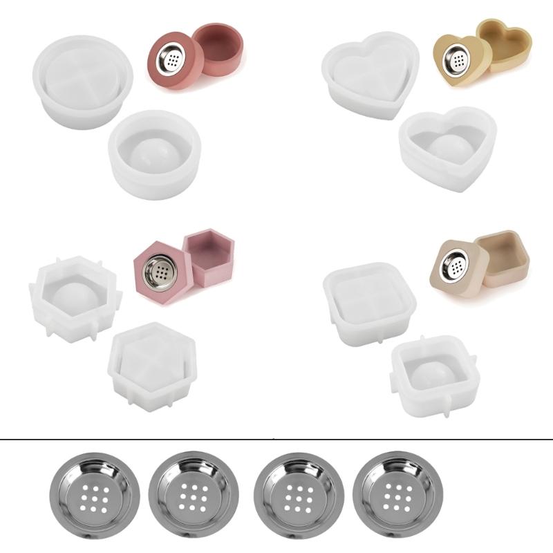 4 Sets Resin Case Molds Epoxy Resin Casting Molds for DIY Incenses Cone Holder