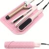 Tapis de voyage 2-en-1 en silicone résistant à la chaleur et sac de rangement protecteur antidérapant pour fers à boucler, pinces plates - Organisateur portable d'outils de coiffure