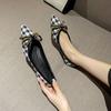 Mode Slipper Spitzschuh mit Schleife Damen Flats Y2k Karomuster Damenschuhe Schuhe Frühling und Herbst Rabatt Stilvoller Trend Gesellschaftsschuh