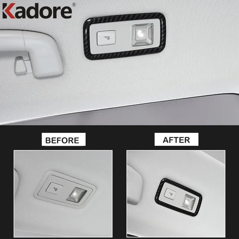 Car Rear Reading Light Lamp Cover Trim For Volkswagen VW T-Roc T Roc 2017- 2024 Carbon Fiber Interior Accessories