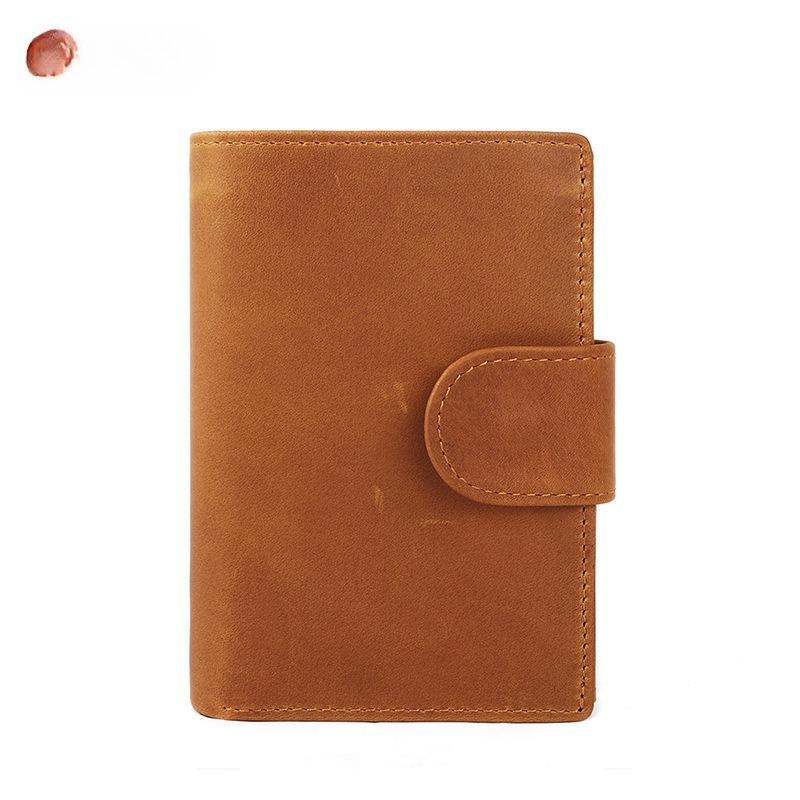 Portafoglio da Uomo Premium Borsa a Mano in Pelle Retro Portamonete da Uomo Portafoglio in Pelle di Vacchetta Grande Capacità Porta Carte