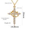 Rotatable Crown Rhinestone Birthstone Zircon Cross Choker Pendant Necklace for Women Cross Chain Christian Jewelry Prayer Gift