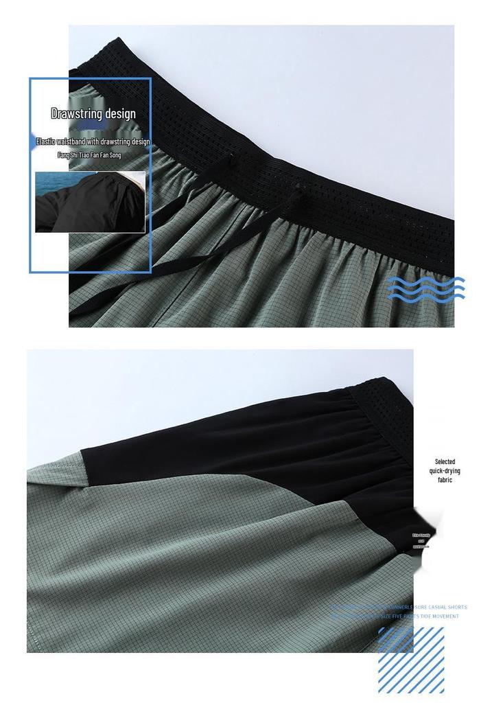 In-Stock Men's Sporty Quick-Dry Two-Piece Woven Shorts with Liner, Mid-Length, Anti-Exposure, Sweat-Absorbing.