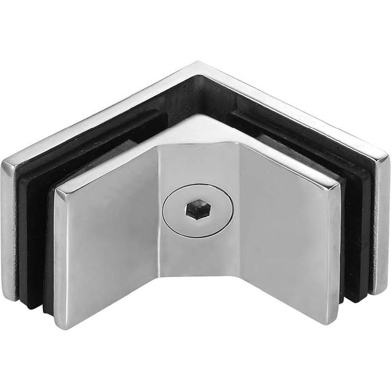 LukLoy Railing Glass to Glass Clamp, Stainless Steel 304 Bracket for Glass Balustrade Railing Pool Fence (4 Pieces 180°)