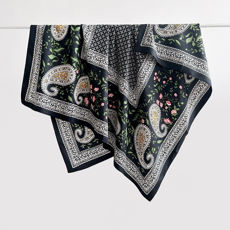 

Женщины Испания Мода Пейсли Сад Цветочный Шелковистый Шаль Шарф Высокое Качество Палантин Повязка на голову Буфандас Мусульманский Хиджаб Шаль 130*130 см