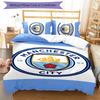 3pcs Manchester City Football Club Pattern Bedding Set Duvet Cover Set Includes Duvet Cover &pillowcases,perfect All Season Bedroom Decoration&gift