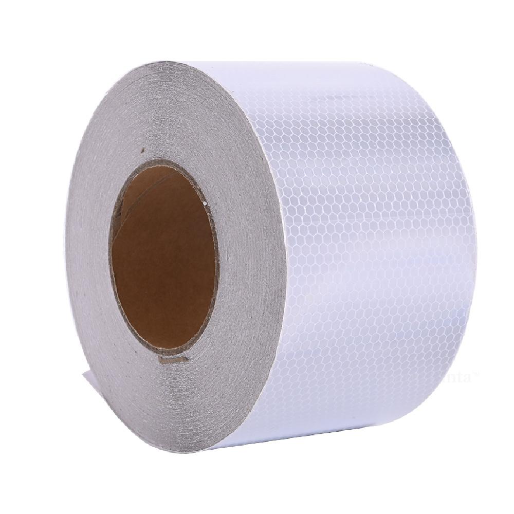 10cm*5M Πλέγμα PVC Ανακλαστικό Αυτοκόλλητο Αυτοκινήτου Λευκό Κόκκινο Πορτοκαλί Κίτρινο Ισχυρή Κόλλα Ανακλαστικές Ταινίες Λωρίδες Υψηλής Ορατότητας