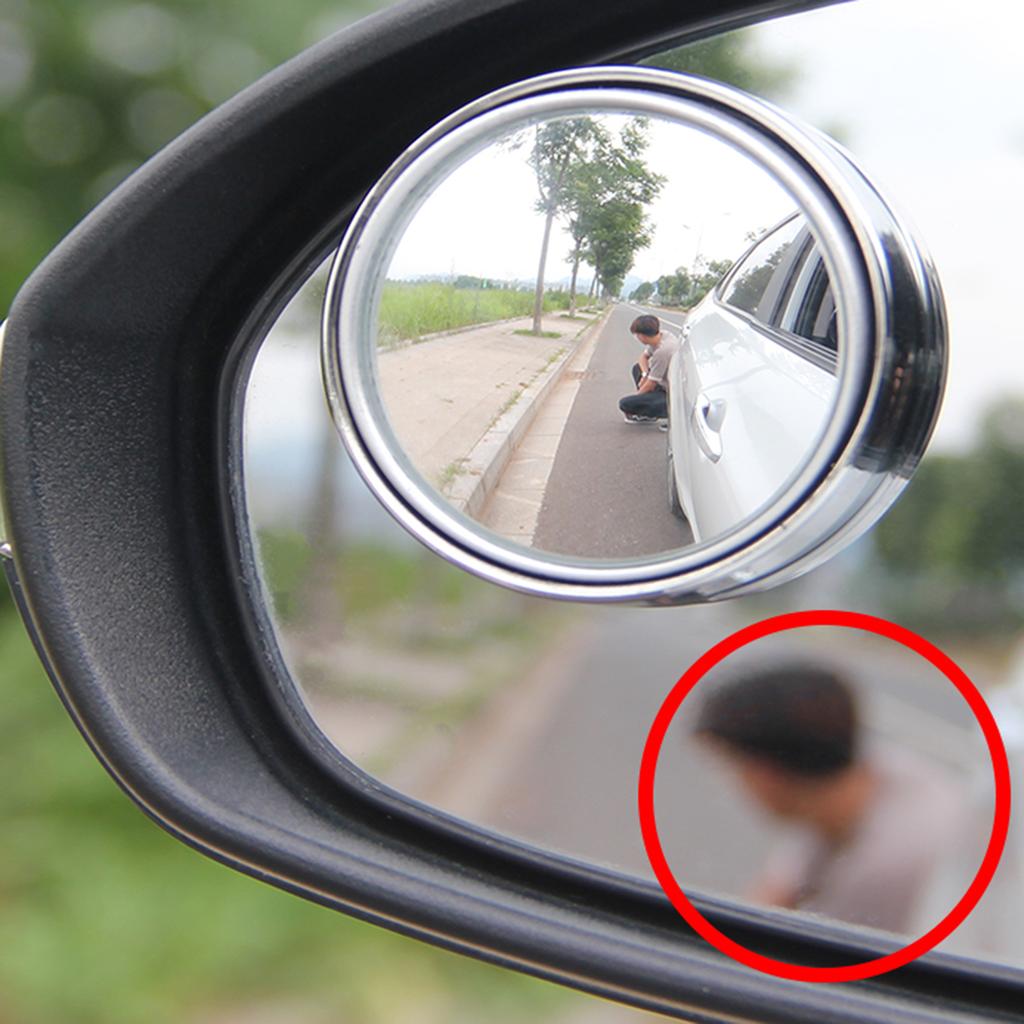   2   HD Glass Blind Spot Mirror, Pack of 2, 360 Degree Rotate + Sway  , IP65 , for Cars, Trucks, SUVs, with Adhesive Rear View Mirror Adhesi