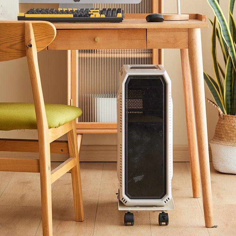Adjustable Mobile CPU Stand with Wheels Ventilated PC Tower Holder Fits Most ATX Cases for Home Office Desk Use