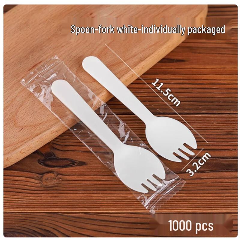 Sanbile Thickened Disposable Plastic Fork and Spoon Set