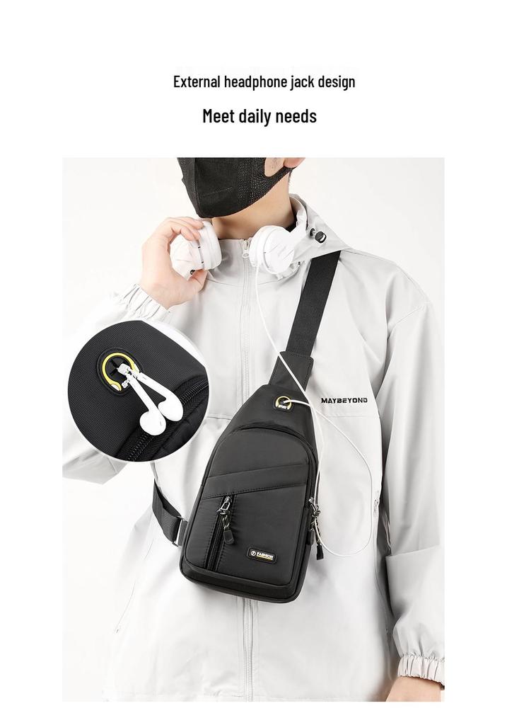 Men's Large-Capacity Waterproof Oxford Cloth Crossbody Bag: Trendy Korean-Style Multifunctional Shoulder Bag for Casual Sports