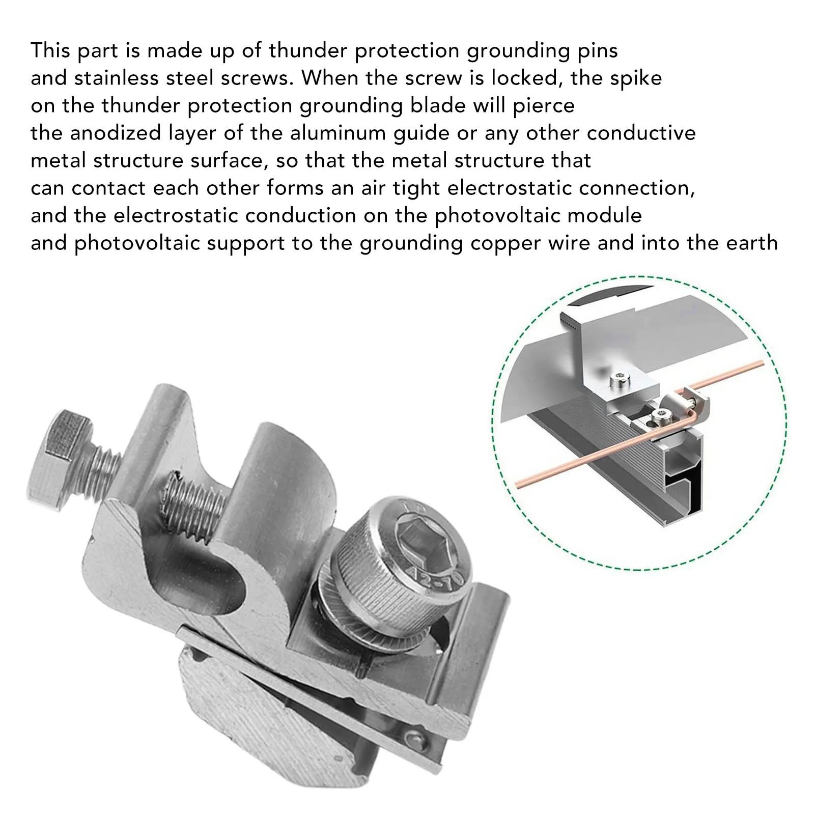 10Pcs Clip Lug Bracket Clamps Photovoltaic Support Parts Solar Mounting System Grounding