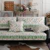 Cotton Floral Pleated Skirt Edge Sofa Mat Countryside Style Fabric Anti Slip Lace Sofa Cover 1/2/3 Seat Sofa Dust Cover Towel
