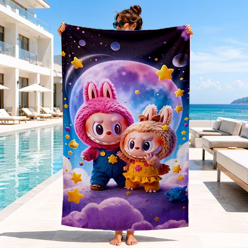 Labu-bu Friends Adventure Beach Towel, Microfiber Beach Towel, Perfect For Pool, Beach, Travel, Home Decor Beach Party Fan gifts