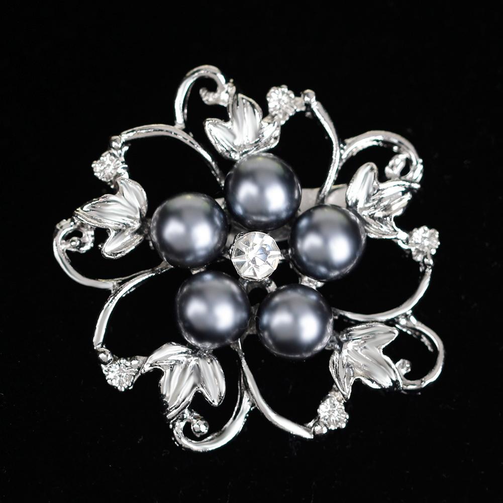 Fashion Alloy Crystal Pearl Bead Inlay Brooch