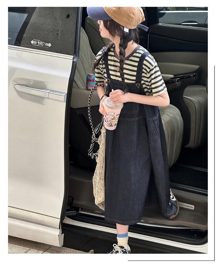 Girls' Summer Dress 2026 New Style Children's Stylish Medium and Large Girls' Summer Dress Cowboy Strap Skirt Two Piece Set