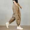 Loose Overalls Women's Autumn and Summer Loose Casual Harem Pants Fat Mm Elastic Waist Drawstring Bloomers