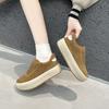 Frosted Leather Dirty Shoes Women's Velvet Thick Baseplate Shoes Autumn and Winter New Retro Casual Sports Warm Cotton Shoes