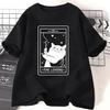 Tarot The Lovers T Shirt Women Short Sleeve Cat Lover T-shirt Crazy Cat Lady Graphic Tees Harajuku Casual Vintage Clothes Tees