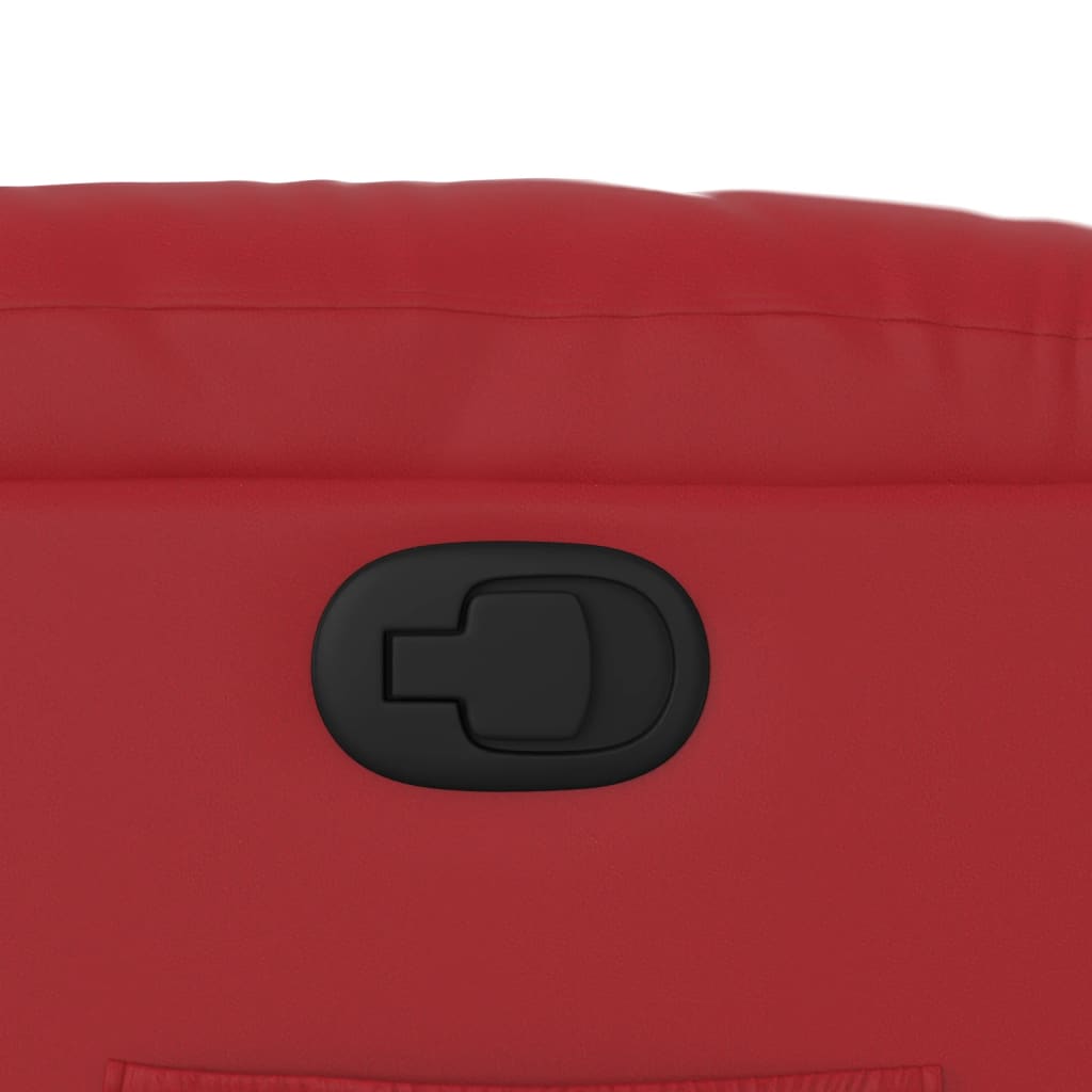 Recliner Chair with Lift Assist Red Artificial Leather