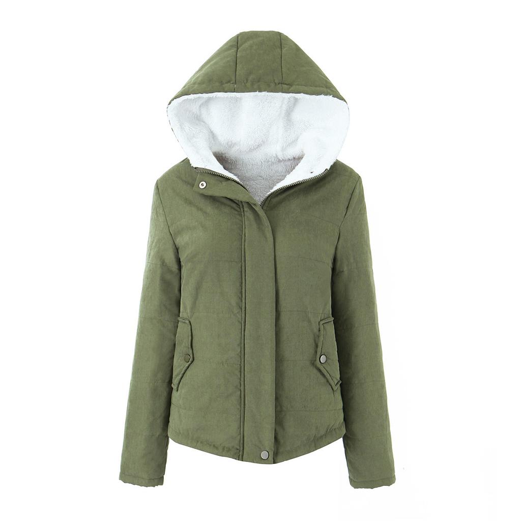 Autumn and Winter New Padded Thickened Women's Hooded Cotton Clothes College Style Long-sleeved Bread Clothing Cotton