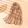 Luxury Brand Floral Tassel Viscose Shawl Lady High Quality Pashmina Print Hijab and Wraps Foulard Muslim Sun Protection Scarf
