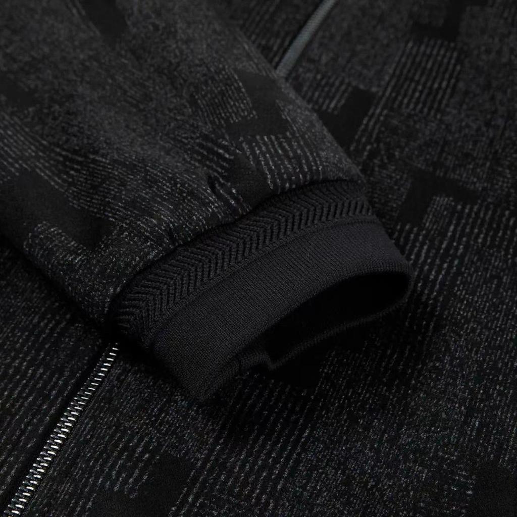 Men's Autumn Letter Print Baseball Collar Jacket with Large Pockets