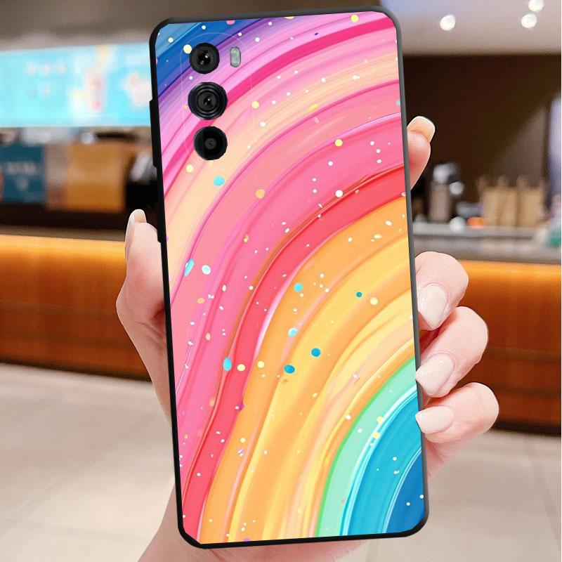 Phone Case For Motorola Edge 50 40 Pro 60 50 40 30 Ultra Neo Fusion Moto G Play G Stylus G Power G Rainbow Clouds