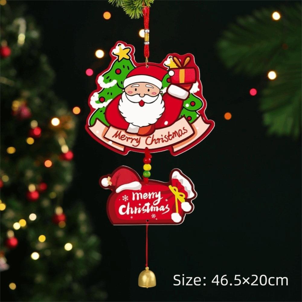 Merry Christmas Handmade Christmas Wind Chime DIY Bell Xmas Window Ornament Door Hanging Xmas Decoration