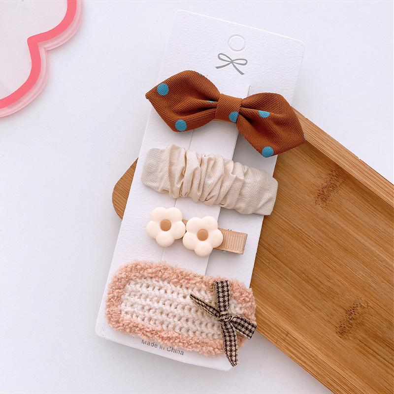 Autumn Coffee Color Cartoon Princess Hairpins Children Girl Kid Baby Hair Clip Barrettes Accessories Hairclip Headwear Headdress