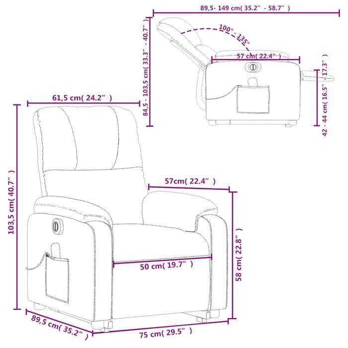 VidaXL Fauteuil inclinable de massage électrique marron 3204949