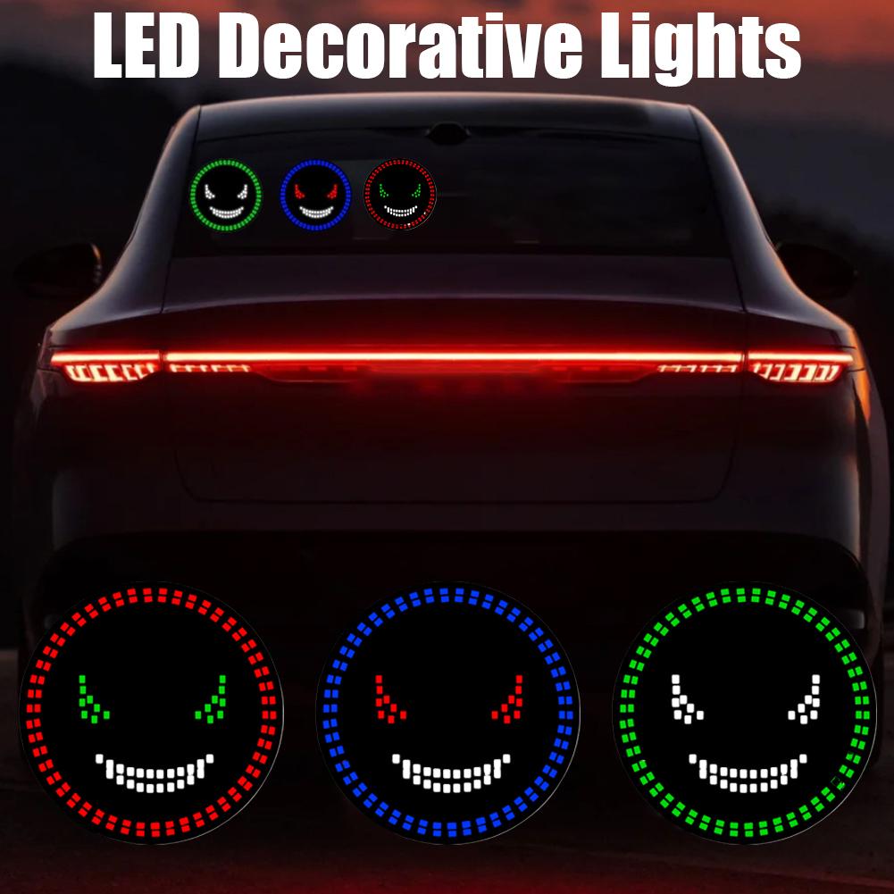 1Pcs Creative Car Back Window Devil's Eye LED Decorative Eye Light Expression Light Rear Window Truck Car Warning Light