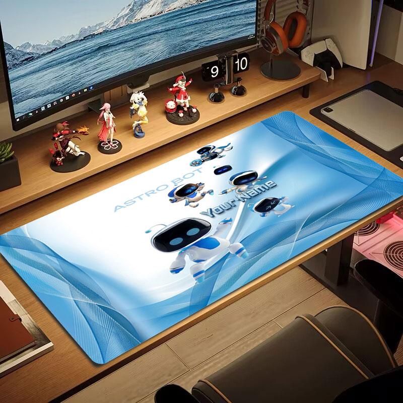 ASTRO BOT Custom Name Large Size Mouse Pad Large Gaming Table Cushion Non-slip Laptop Tablet Big Mousepad XXL Mat Mini PC Playmat With Lock Edge