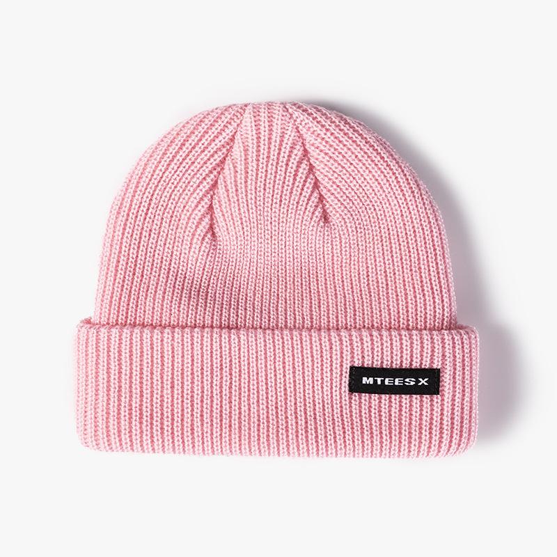 Alphabet Cloth Melon Fur Hat Women's Autumn and Winter Warm Knitted Cold Hat Men's Versatile Hot Hat