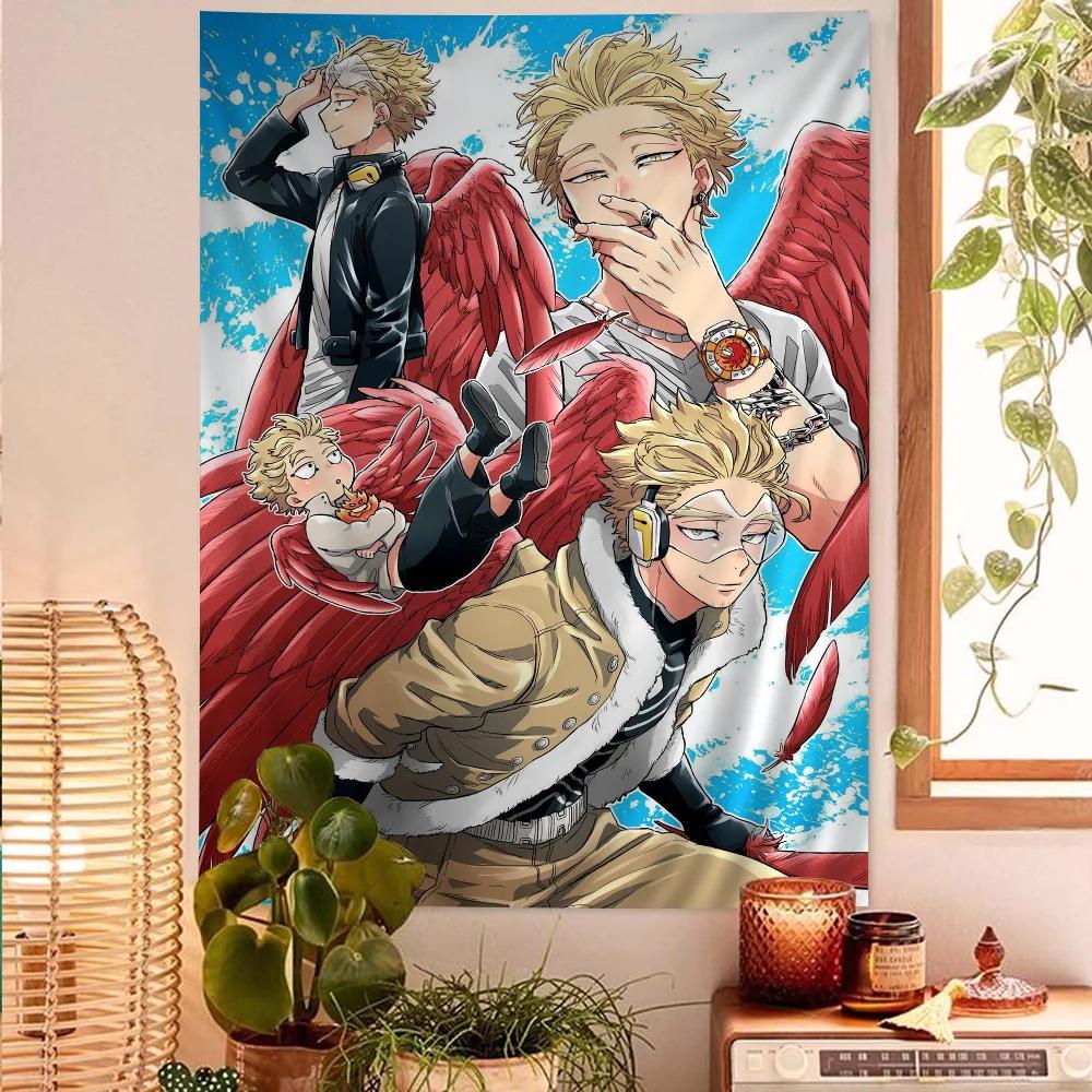 Anime My Hero Academia Hawks Cartone Animato Arazzo da Appendere alla Parete Decorazione Domestica Decorazioni per la Casa
