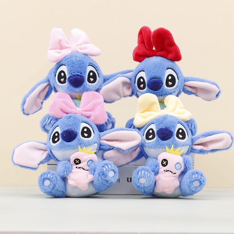 Bow Lilostitch Stitch Dress Up Plush Toy Cartoon Doll Keychain Pendant Backpack