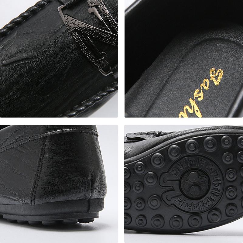 WOTTE Men Casual Shoes Sneakes Fashion Loafers Men's Leather Slip On Formal Loafers Men Moccasins Outdoor Walking Mans Footwear