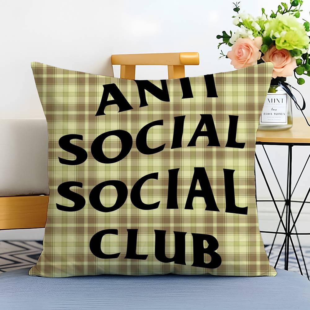 Cool A-ANTI SOCIAL SOCIAL CLUB-MT Pillow Case Printed Brushed Fleece Pillow Baby Skin-Touch Eco-Friendly Dye-Sublimat