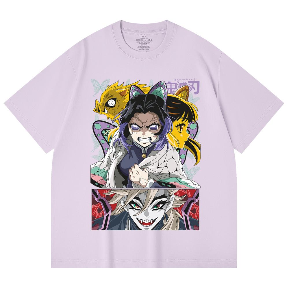 230 Gsm 100% Cotton Demon Slayer V119 Shinobu Print Unisex Heavy Cotton T Shirt