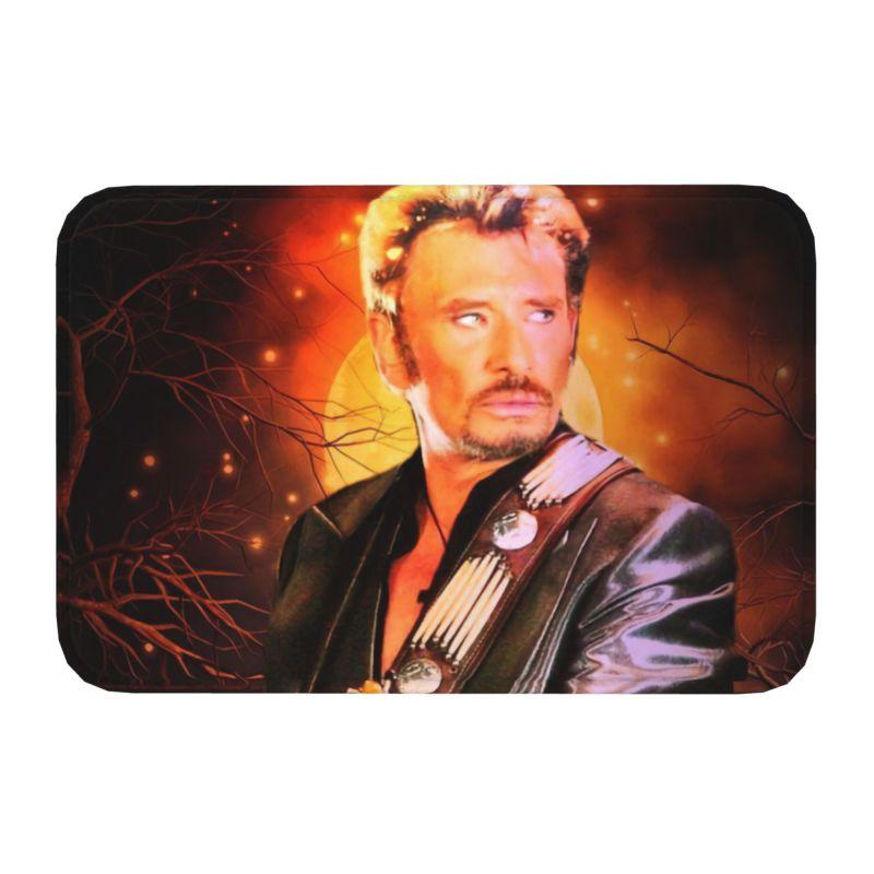 Tapis de porte Johnny Hallyday Antidérapant Tapis de bain Cuisine Salon Sol Entrée Tapis 40cmx60cm