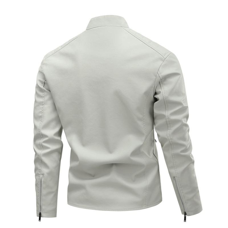 Leder Herren Freizeitjacke Koreanische Version von Schlank und Gutaussehend Junge Motorradjacke Für Frühling und Herbst
