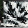 black and white shower curtain misty tall trees woodland natural landscape fabric bathroom decoration shower curtain with hook