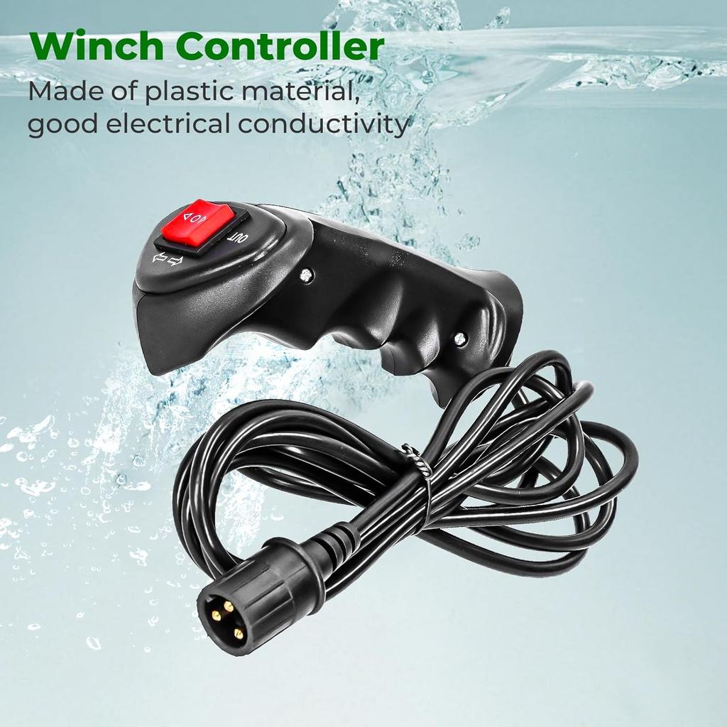 Winch Controller,3 Pin Electric Winch Remote Control Controller with 9.2ft Cable for Car Off Road Vehicle