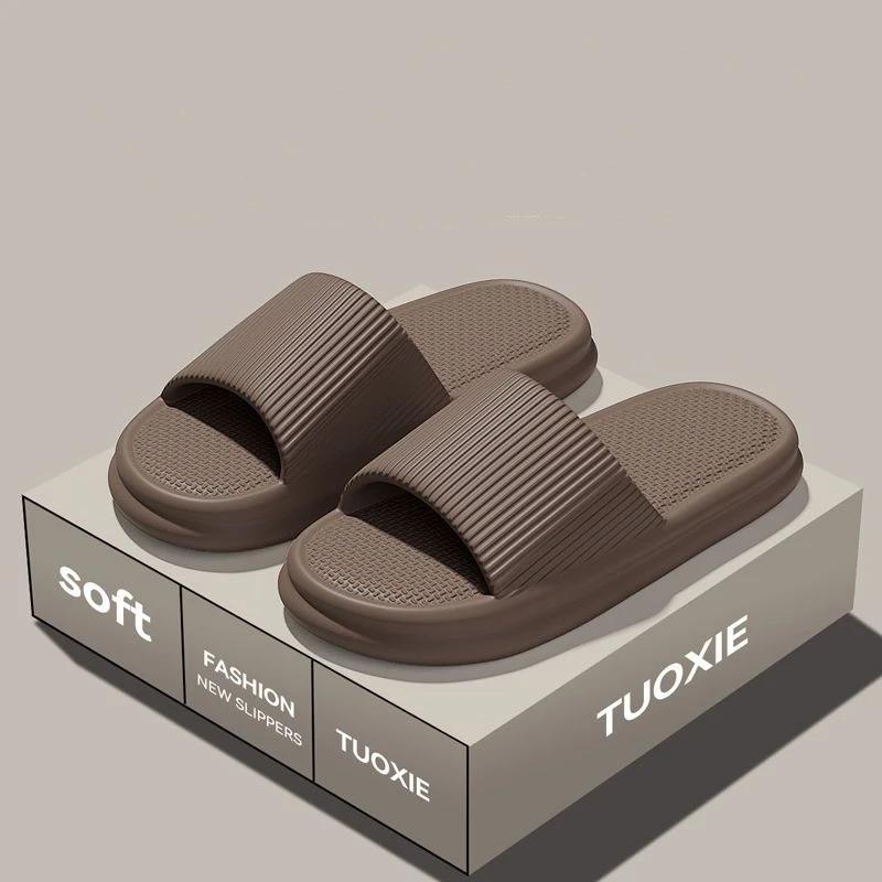 Fashion Women Summer Concise EVA Slippers Men Soft Home Slides Couples Bathroom Non-slip Sandals Adults Comfortable Outdoor Beach Shoes