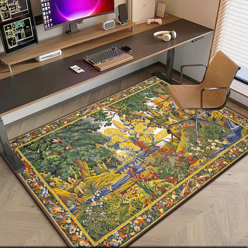 1pc Medieval Pastoral Magic Unicorn Carpet Rug for Living Room Bedroom Home Sofa Decoration,Kids play Non-slip Floor Mat
