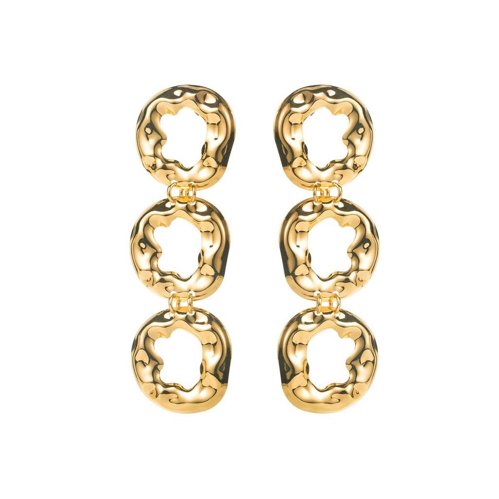 Geometric Irregular Butterfly Metallic Stud Earrings with Retro Hollow Design