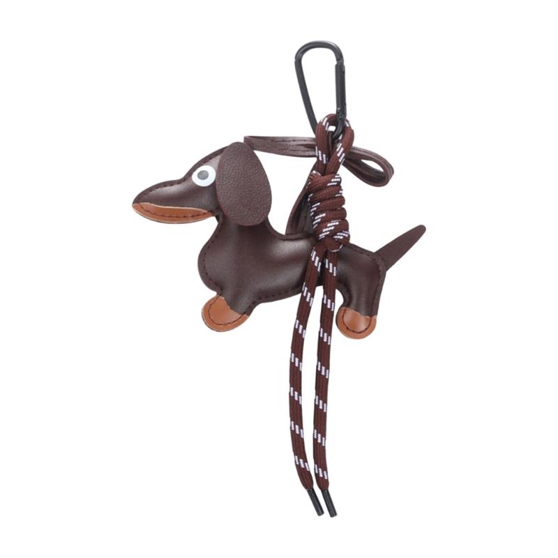 Vintage Brelok z Psem Jamnikiem Unikalne Style Wytrzymałe Materiały PU Elegancka Zawieszka do Dekoracji Torby i Kluczy Codzienne Użytkowanie