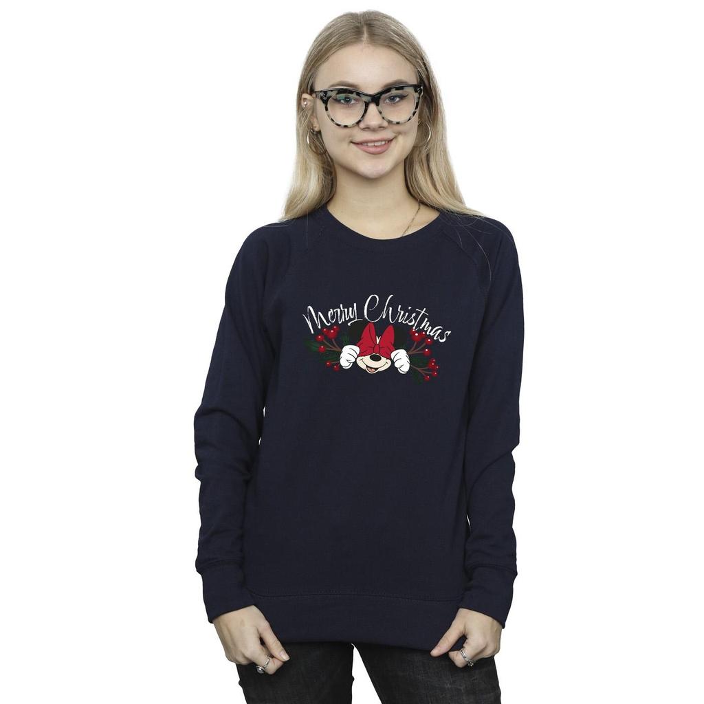 Disney Minnie Mouse Christmas Holly Sweatshirt for kvinner/damer