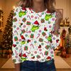 Women's Fashionable Casual Long Sleeve Crewneck Graphic Print Top for Everyday Wear