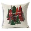 Cartoon Christmas Pillowcase Linen Decoration Christmas Gift Cushion Cover Suitable For Car Sofa Pillowcase 45Cm*45Cm